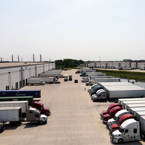 Aerial Drone Photo of Axis Warehouse and Logistics Facility in Elgin