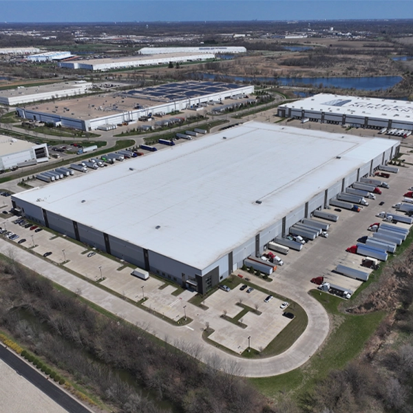Aerial Drone Photo of Axis Warehouse and Logistics Facility in West Chicago